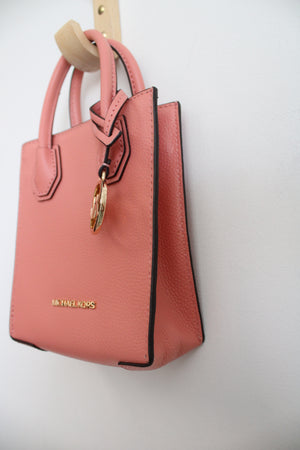Michael Kors Extra-Small Mercer Pink Shopper Pebble Leather Bag