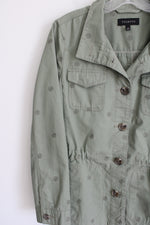 Talbots Olive Green Embroidered Light Jacket | S
