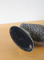 Silver Metal Etched Long Neck Goose Figurine