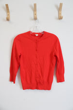 J.Crew Orange Button Down Cardigan | S