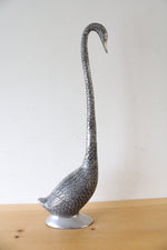 Silver Metal Etched Duck Figurine