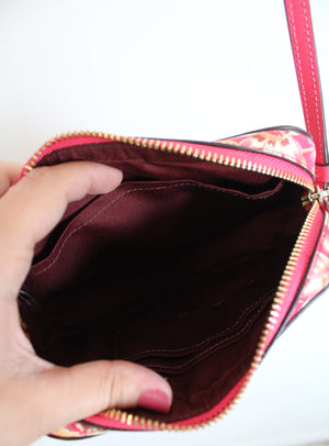 Coach Hot Pink Vintage Daisy Print Mini Crossbody Camera Bag