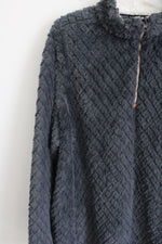 Simply Southern Gray Sherpa 1/4 Zip Pullover Sweatshirt | XXL
