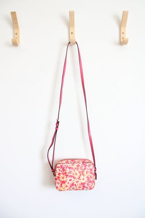 Coach Hot Pink Vintage Daisy Print Mini Crossbody Camera Bag