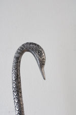 Silver Metal Etched Duck Figurine