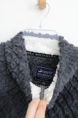 Simply Southern Gray Sherpa 1/4 Zip Pullover Sweatshirt | XXL
