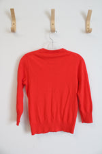 J.Crew Orange Button Down Cardigan | S