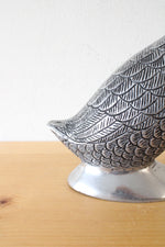 Silver Metal Etched Duck Figurine