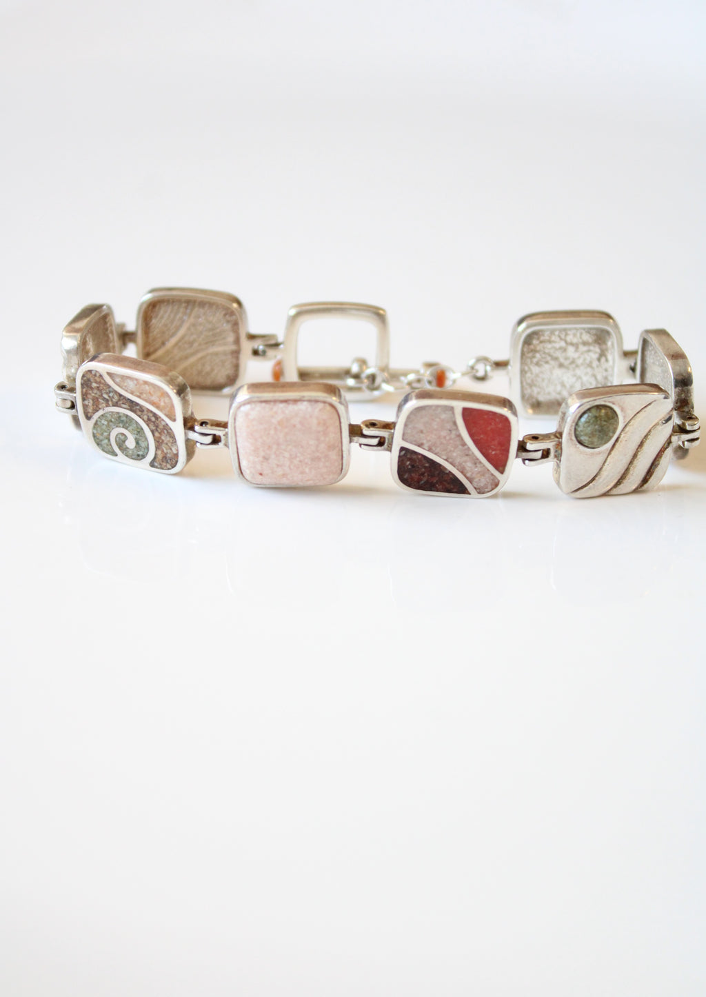 Speckled Stone Sterling Silver Toggle Chain Bracelet