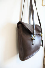 Coach Vintage 9808 Equestrian Flap Bag Mahogany Brown Purse