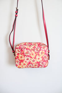 Coach Hot Pink Vintage Daisy Print Mini Crossbody Camera Bag