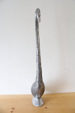 Silver Metal Etched Duck Figurine