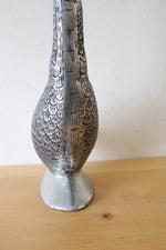 Silver Metal Etched Duck Figurine