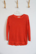Michael Kors Orange Mesh Knit Sweater | L