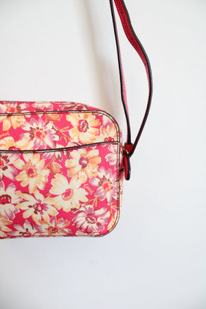 Coach Hot Pink Vintage Daisy Print Mini Crossbody Camera Bag