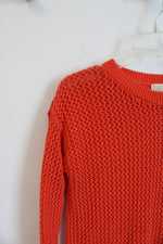 Michael Kors Orange Mesh Knit Sweater | L