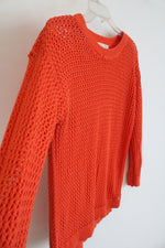 Michael Kors Orange Mesh Knit Sweater | L