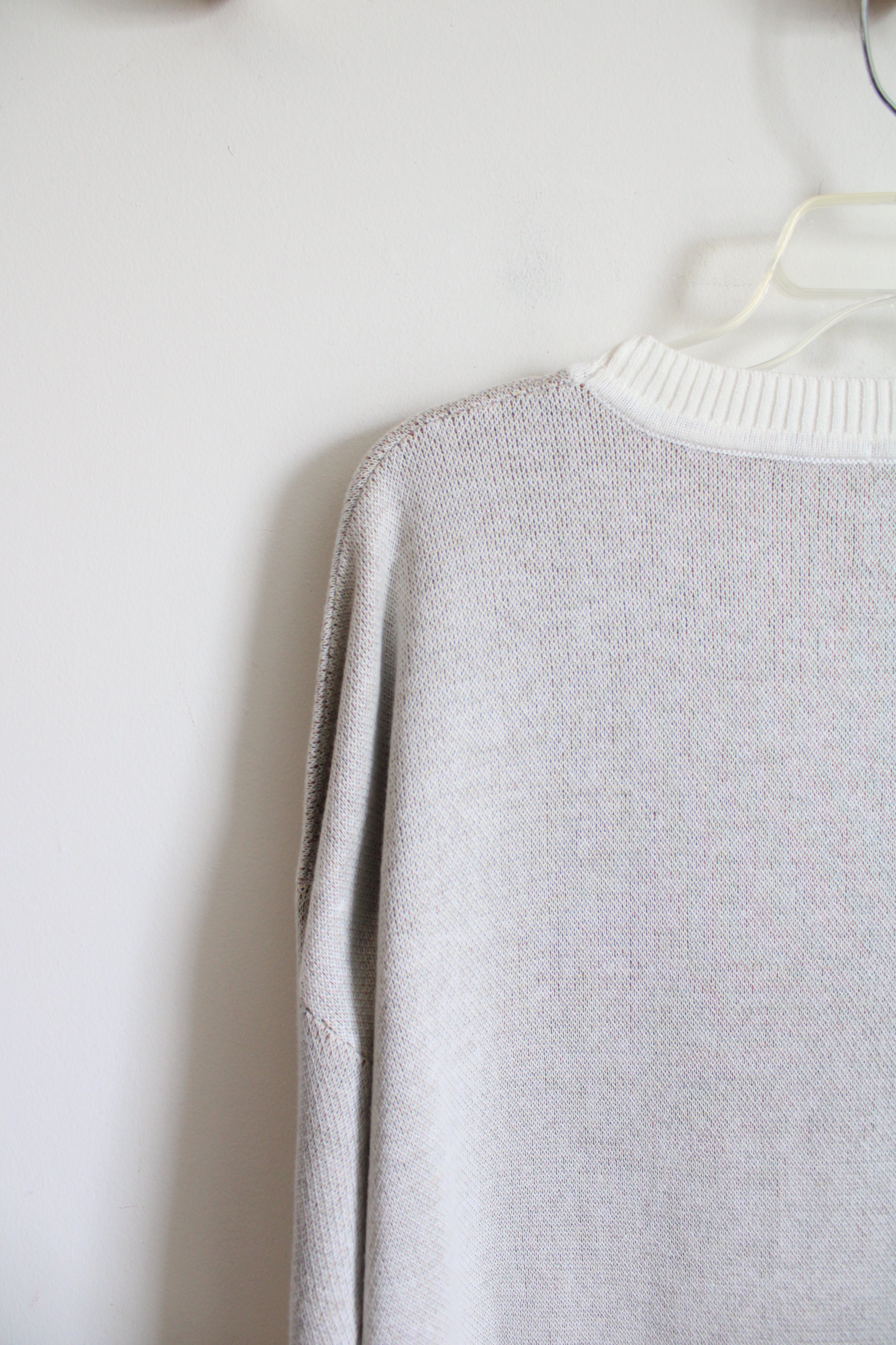 Judith March Sequined Turkey Cheers Cream Star Sweater | S