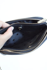 Kate Spade Natalia Black Quilted Double Zip Crossbody Bag
