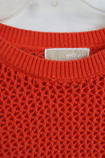 Michael Kors Orange Mesh Knit Sweater | L