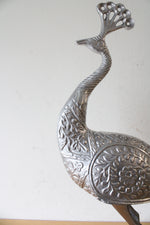 Aluminum Etched Peacock Figurine