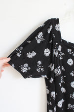 NEW Loft Black And White Square Neck Puff Sleeve Dress | M