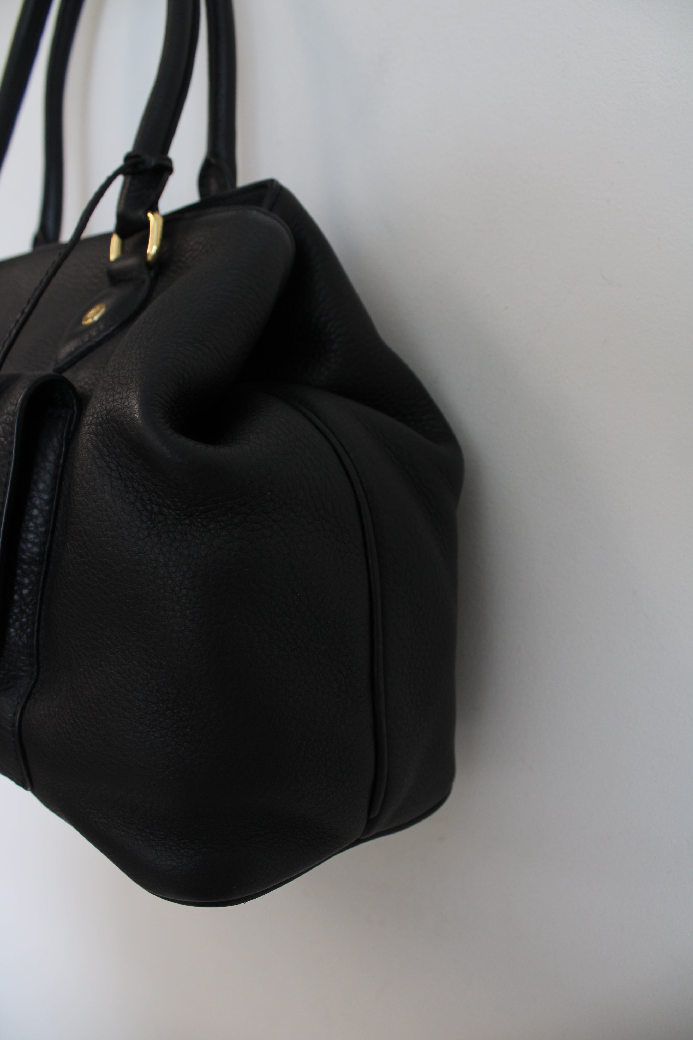 Brooks Brothers Black Leather Satchel