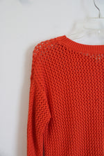 Michael Kors Orange Mesh Knit Sweater | L