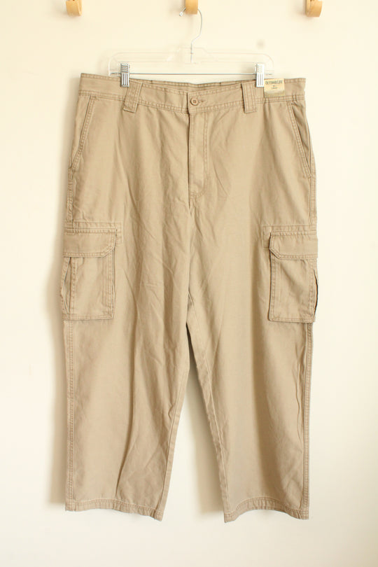NEW Outdoor Life Tan Cotton Cargo Pants | 38x30