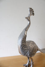 Aluminum Etched Peacock Figurine