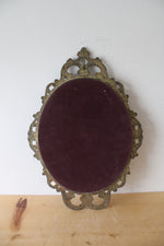 Vintage Italian Woman In Field Oval Framed Print