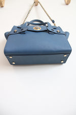 Michael Kors Carmen Flap Blue Leather Satchel