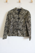 Courtwell Black Gold Paisley Jacket | L Petite
