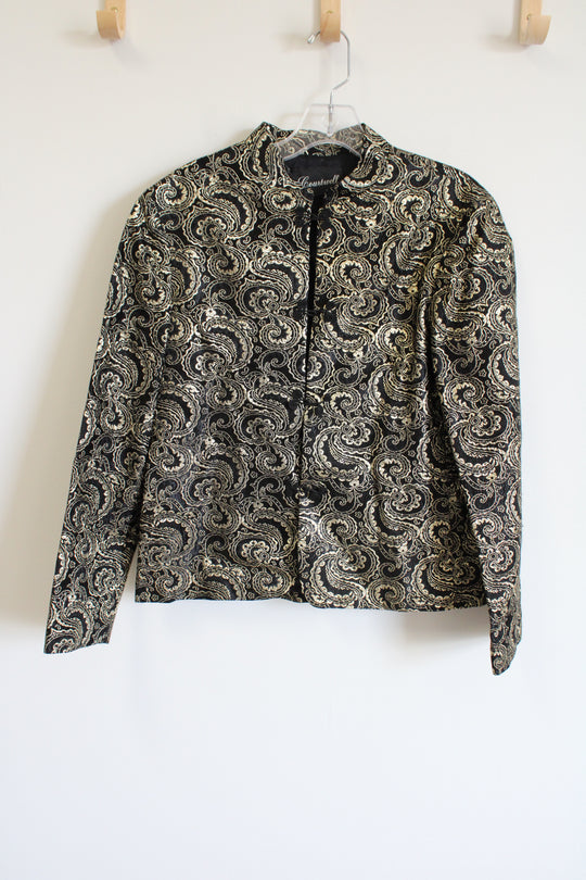 Courtwell Black Gold Paisley Jacket | L Petite