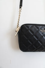 Kate Spade Natalia Black Quilted Double Zip Crossbody Bag