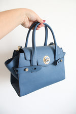 Michael Kors Carmen Flap Blue Leather Satchel