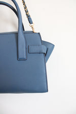 Michael Kors Carmen Flap Blue Leather Satchel