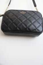 Kate Spade Natalia Black Quilted Double Zip Crossbody Bag