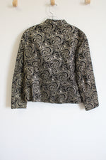 Courtwell Black Gold Paisley Jacket | L Petite