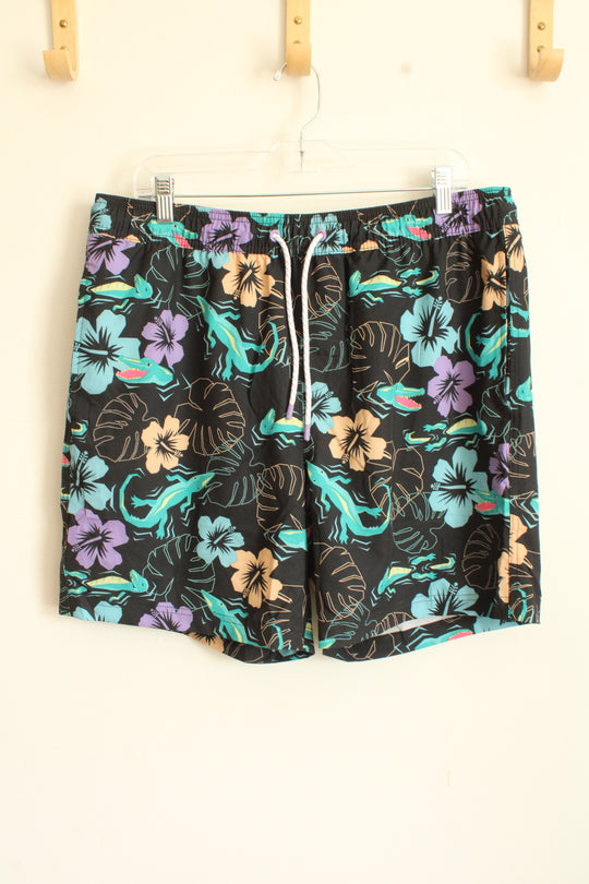 NEW Member's Mark Men's Floral Alligator Resort Swim Trunk | L