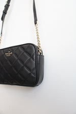 Kate Spade Natalia Black Quilted Double Zip Crossbody Bag