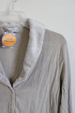 NEW Fresh Produce Cotton Tan Fur Collar Cardigan | M