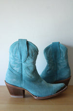 Idyllwind Miranda Lambert Turquoise Suede Ankle Cowboy Boot | Size 7