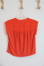NEW Ann Taylor Orange V-Neck Blouse | XXS Petite