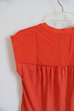 NEW Ann Taylor Orange V-Neck Blouse | XXS Petite
