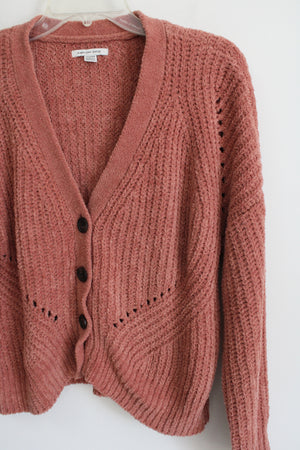 American Eagle Dusty Pink Knit Cardigan | XS