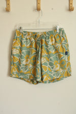 L.L. Bean Green and Yellow Floral Swim Trunks | M