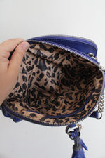 B. Makowsky Blue Tassel Leather Bag
