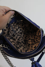 B. Makowsky Blue Tassel Leather Bag