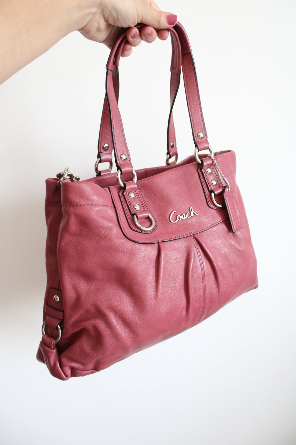 Coach Pink Ashley Leather Carryall Bag